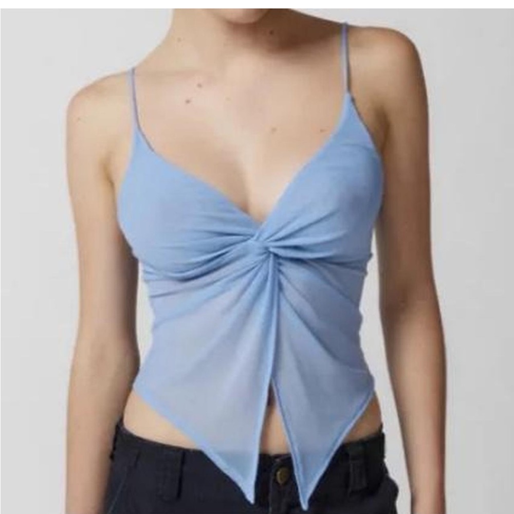 Urban Outfitters Blue Sleeveless Crop Top